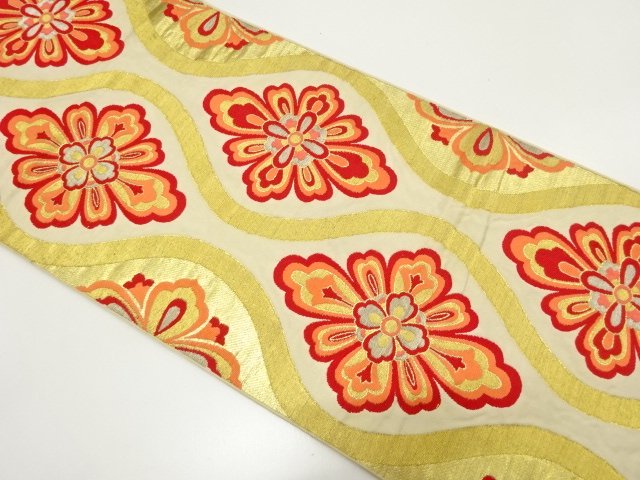 JAPANESE KIMONO / ANTIQUE TACHINUKI / HANABISHI PATTERN WOVEN- FUKURO 